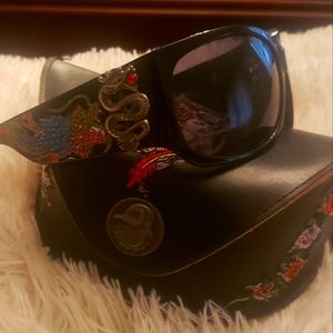 Gorgeous like new vintage Ed Hardy Sunglasses with crystals